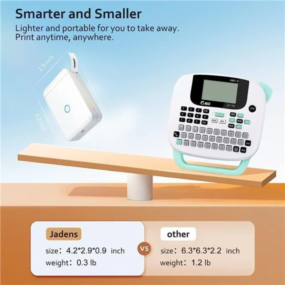 Label Maker Machine with Tape, D110 Portable Bluetooth Label Printer for Storage